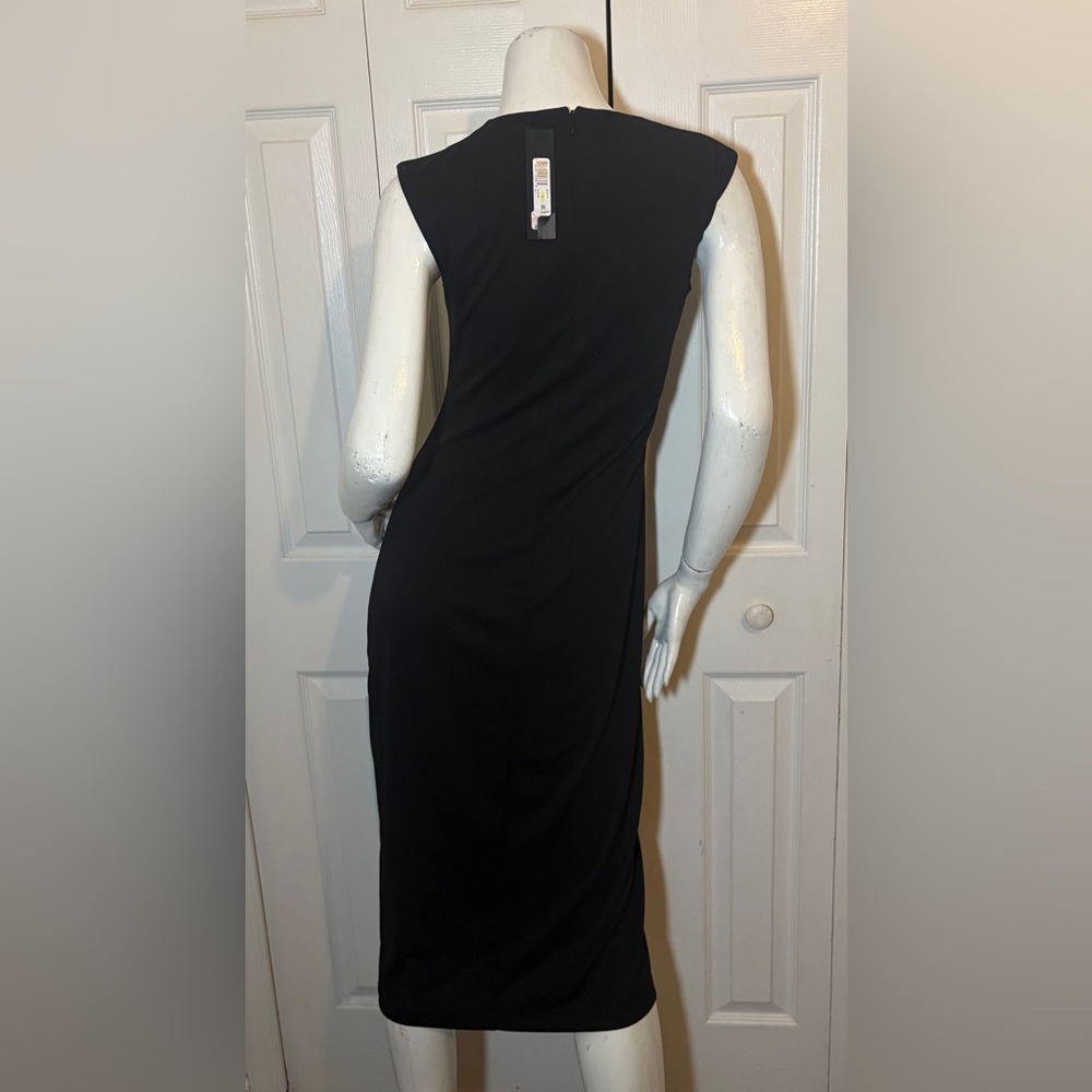 Donna Karan Black Ruched Midi Dress - Picture 9 of 12